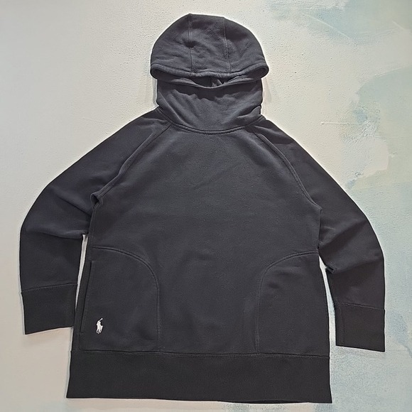 Polo Ralph Lauren Other - Polo Ralph Lauren Hoodie Men Small Black Funnel Neck Raglan Pullover Sweatshirt